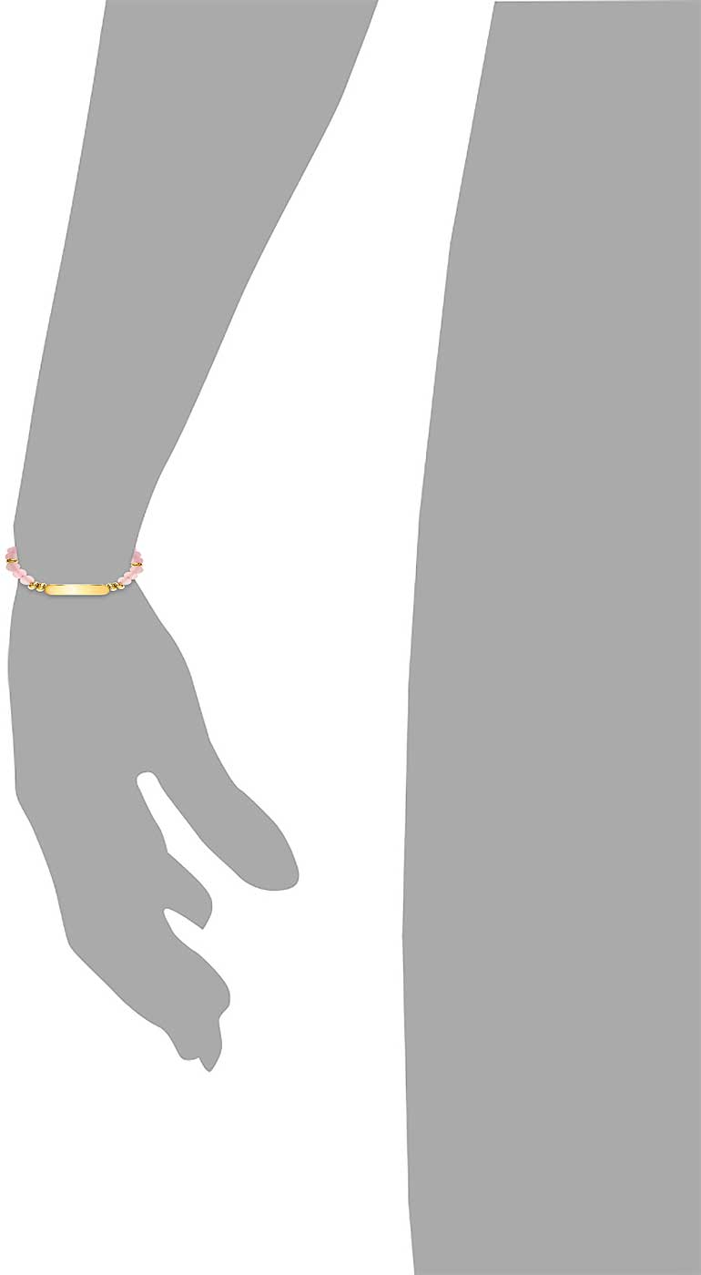 Ankelarmband med rosa pärlor och guldfärgad kedja