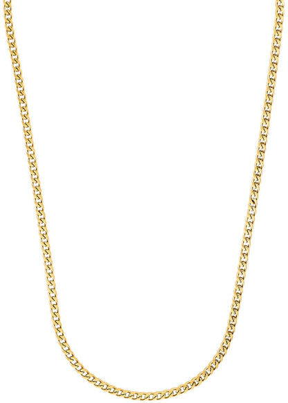 Guldpläterad pansarkedja som halsband, platta dubbla länkar