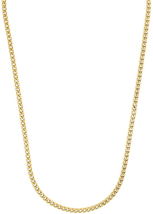 Guldpläterad pansarkedja som halsband, platta dubbla länkar