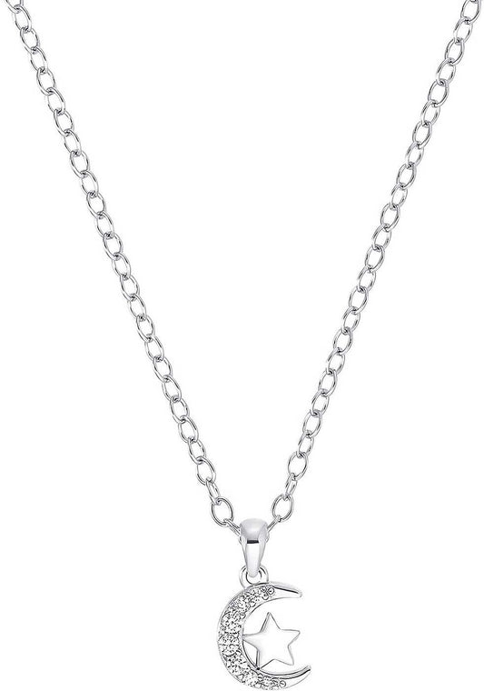Silket halsband med måne och stjärna, fina länkar