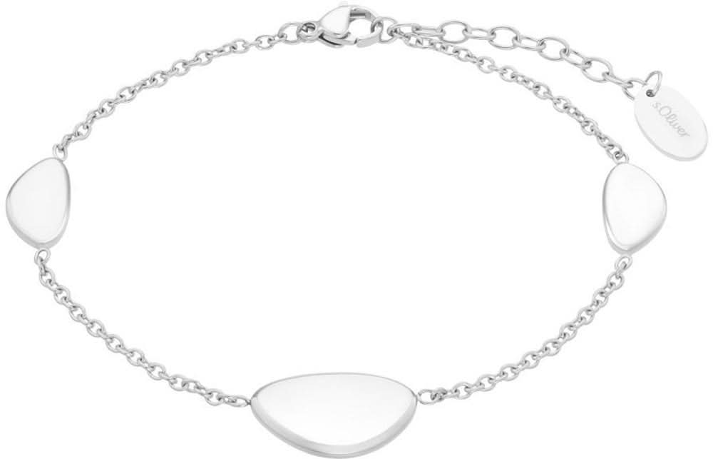 Armband med berlocker från s.Oliver Jewelry, silverfärgat med ovala hängen