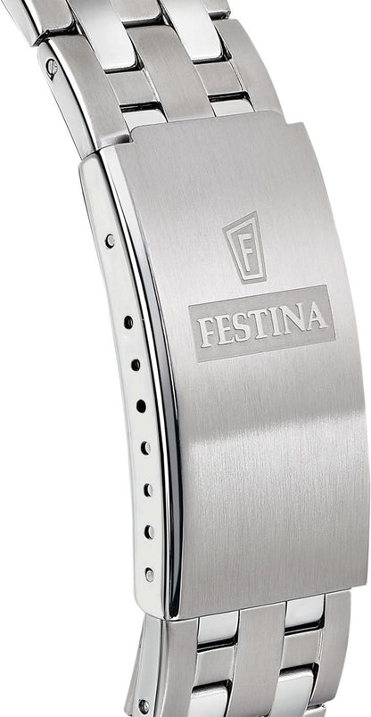 Herrarmbandsur med armband i rostfritt stål, boett med FESTINA-logotyp