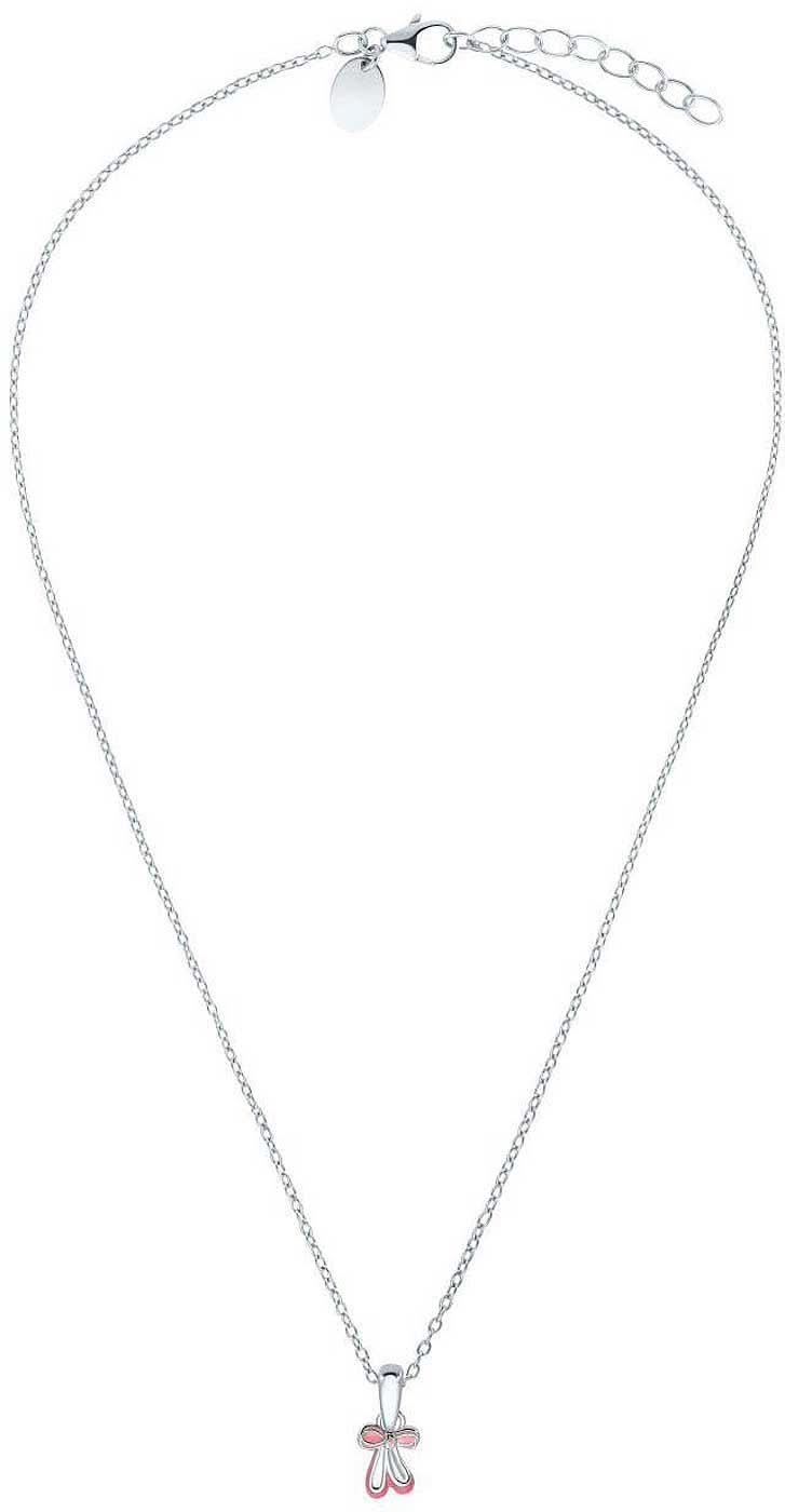 Fint halsband med litet hänge med rosa accenter, pansarkedja och lås