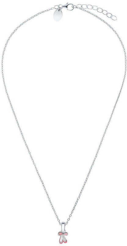 Fint halsband med litet hänge med rosa accenter, pansarkedja och lås