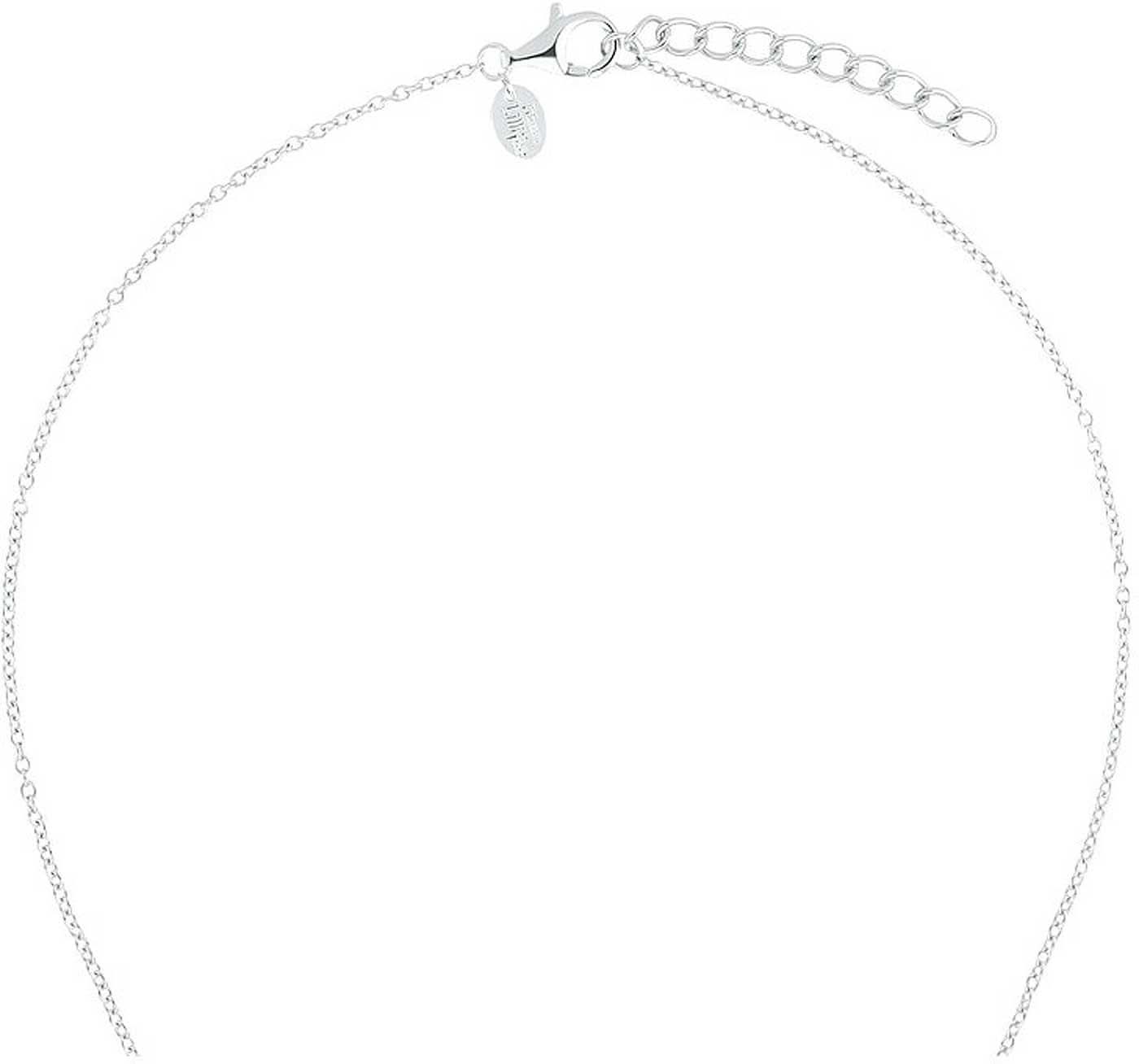 Silverfärgat halsband med karbinlås och förlängningskedja