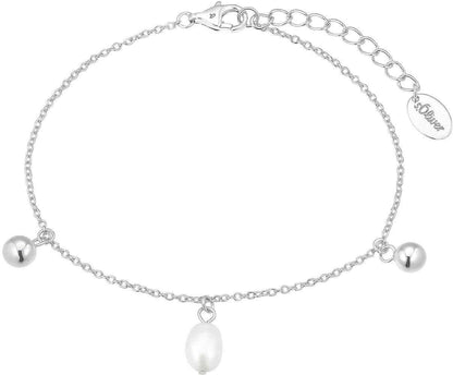 Armband från s.Oliver med pärldesign, kulhängen och droppformat hänge