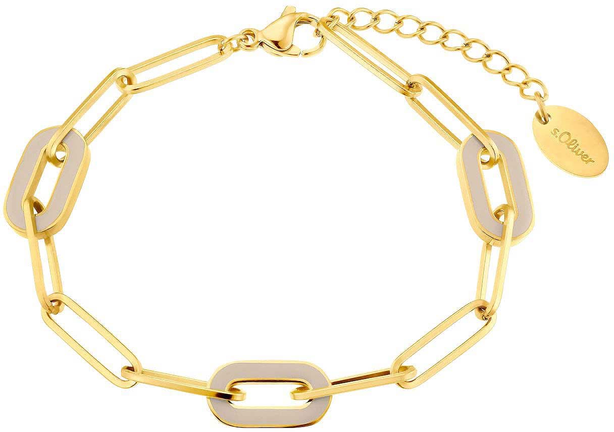 s.Oliver Statementarmband i guldfärgad optik med länkkedja och magnetlås