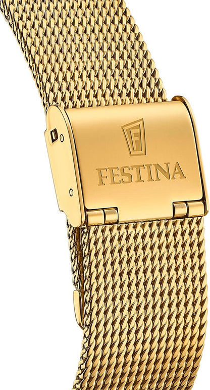Spänne för gyllene metallarmband med FESTINA-prägling