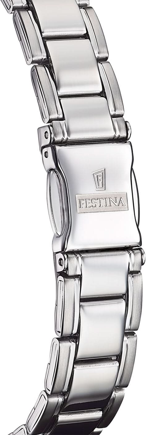 Klockarmband för dam med rostfria stållänkar och spänne med Festina-gravyr