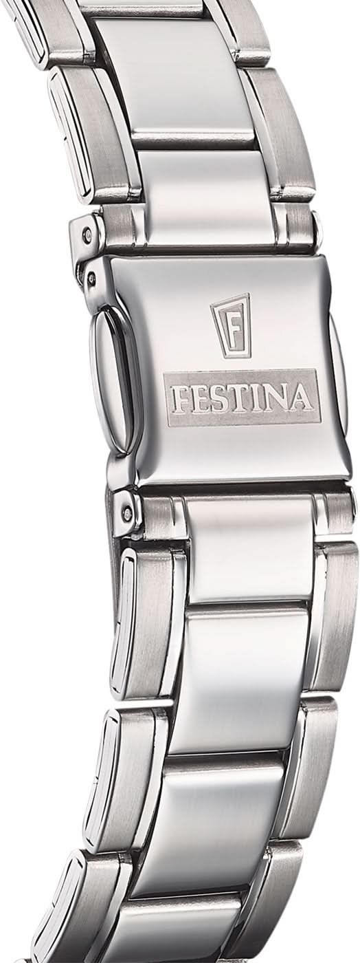 Spänne för armband i rostfritt stål med prägling "FESTINA" och justerbara länkar
