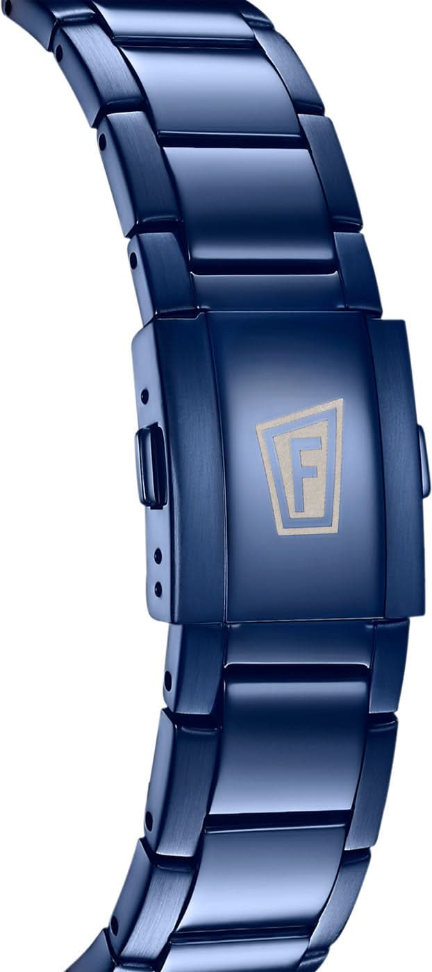 Festina armband med mörkblått länkarmband och prägling på spännet