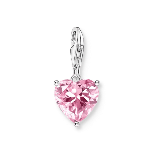 Thomas Sabo Charm-hänge Hjärta med rosa zirkonia i 925 sterlingsilver