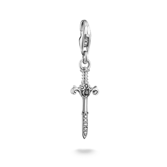 Silversmycke med svärdmotiv, zirkoner och filigranutsmyckningar