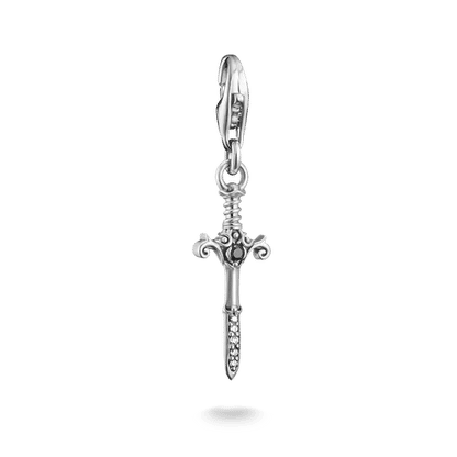 Silversmycke med svärdmotiv, zirkoner och filigranutsmyckningar