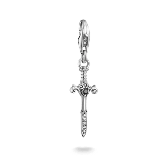 Silversmycke med svärdmotiv, zirkoner och filigranutsmyckningar