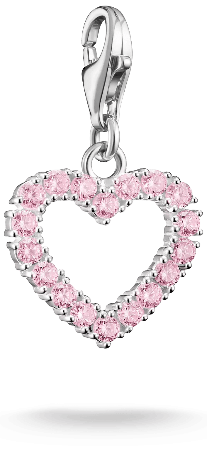 Hjärtberlock i silver med rosa zirkoniastenar