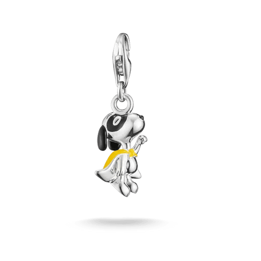 Snoopy-hänge i 925 sterling silver med svartgul emalj