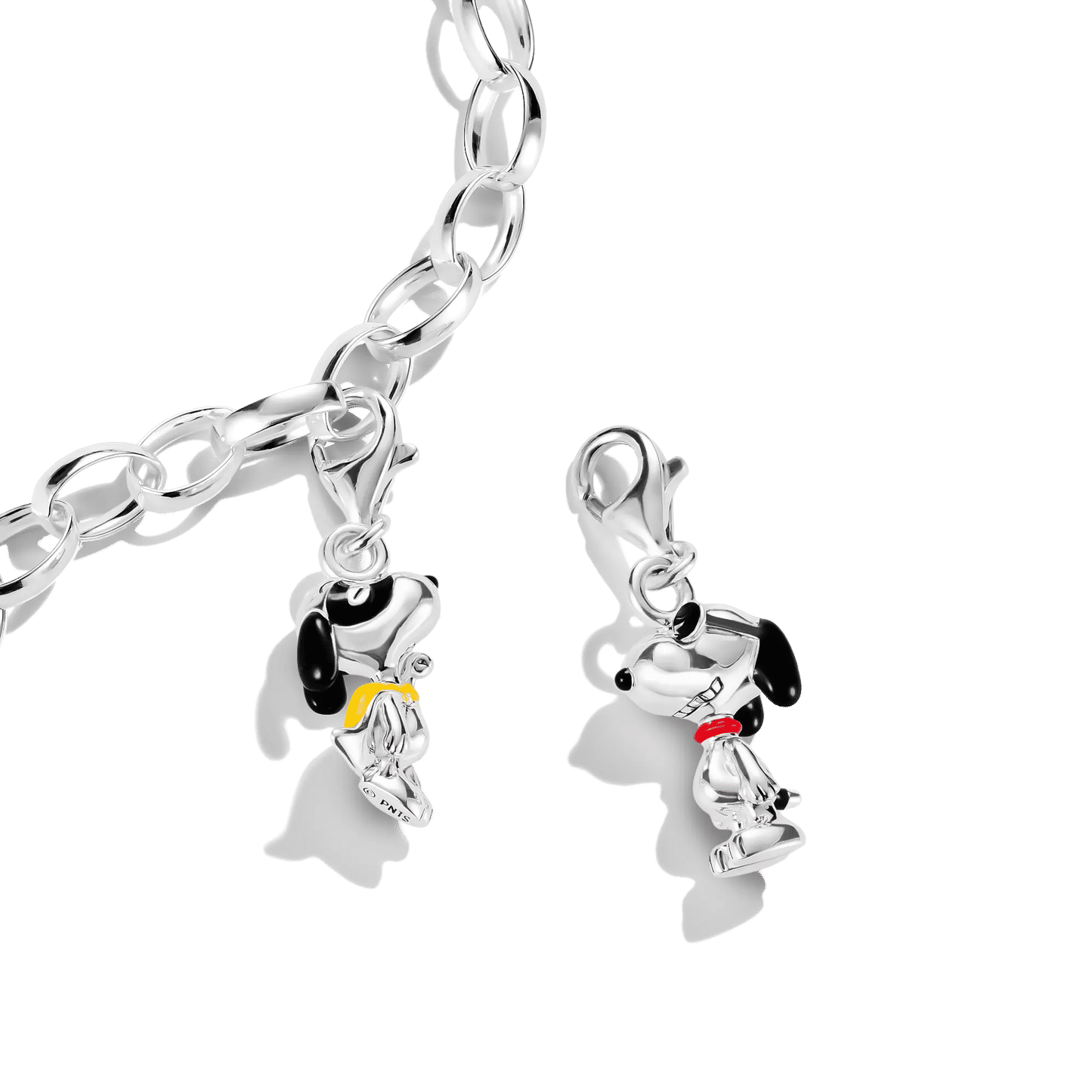 Snoopy-hänge i 925 sterling silver med silverfärgad kedjeögla