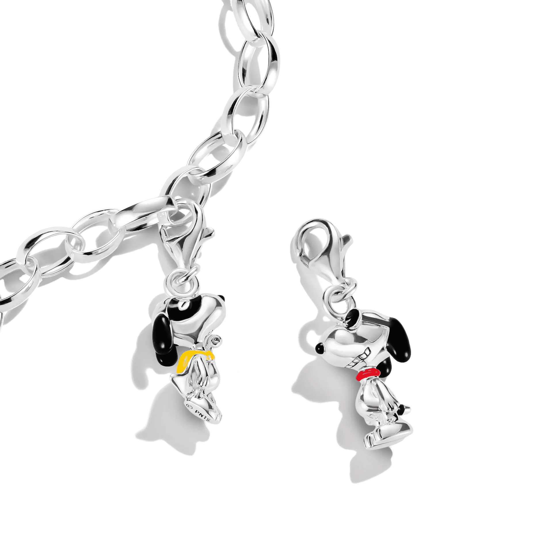 Snoopy-hänge i 925 sterling silver med silverfärgad kedjeögla