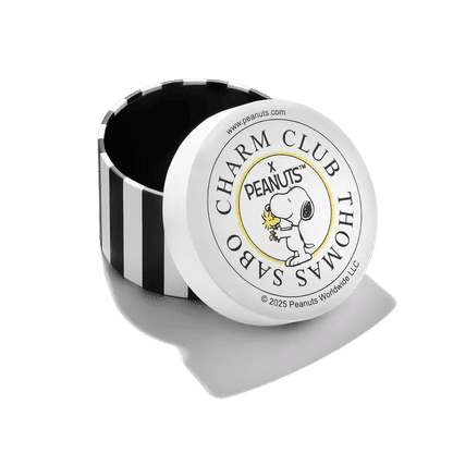 Runt Snoopy-hänge i sterlingsilver 925 med trycket "Charm Club" på framsidan