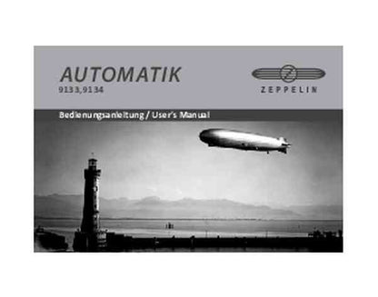 Bruksanvisning med texten "AUTOMATIK" och en bild av ett zeppelinare