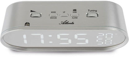Digital radioväckarklocka Atlanta med kontrollknappar och LED-tid-/fuktdisplay