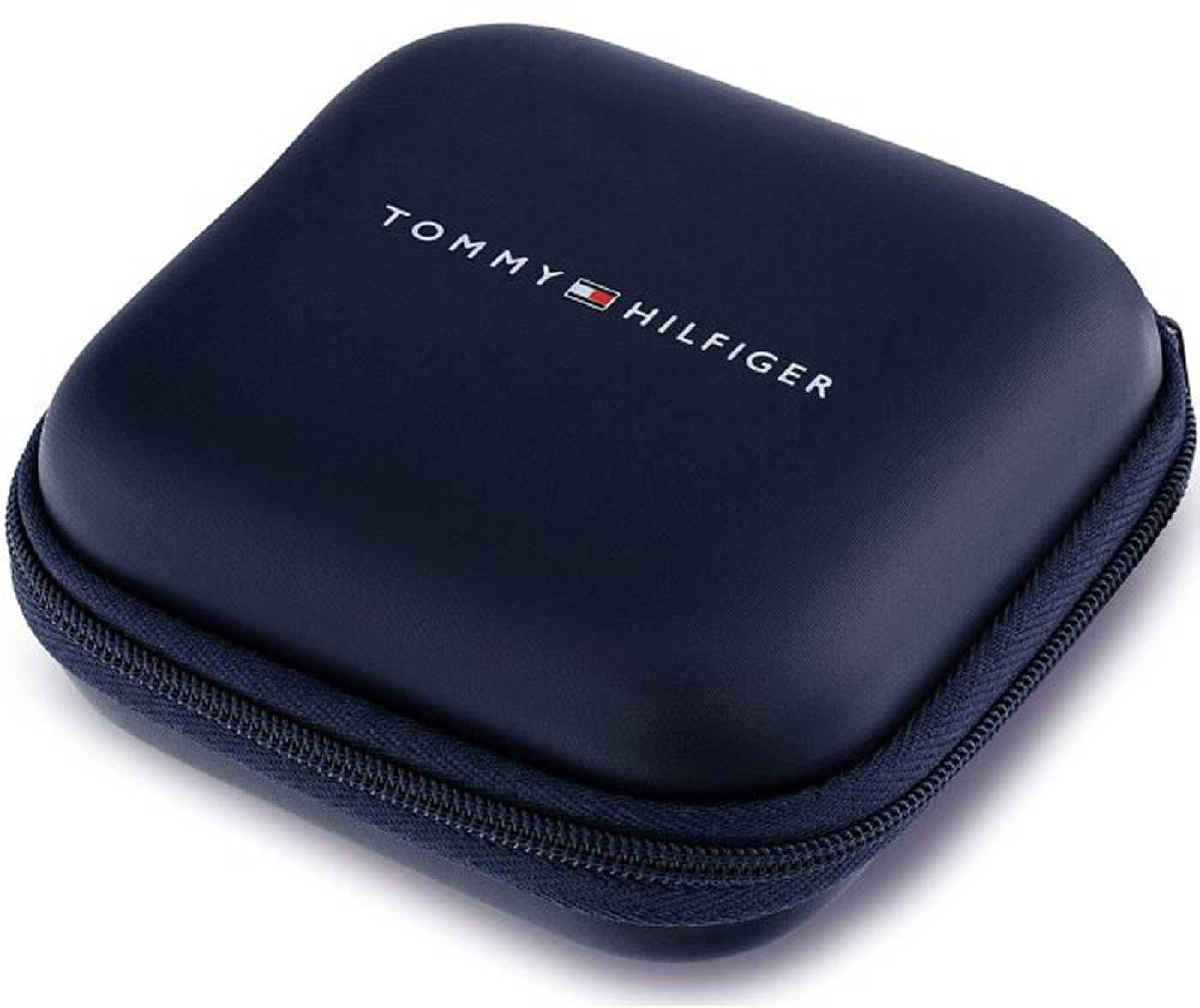 Tommy Hilfiger smyckeskrin, mörkblått hårt fodral med dragkedja