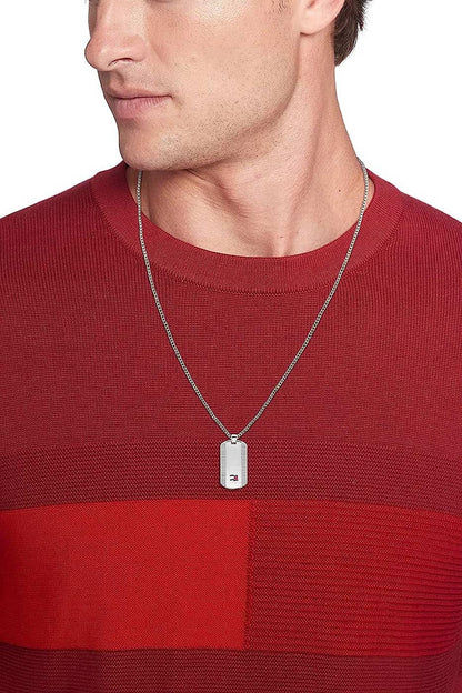 Venezianerkedja med silverfärgat hänge för halsen, Tommy Hilfiger