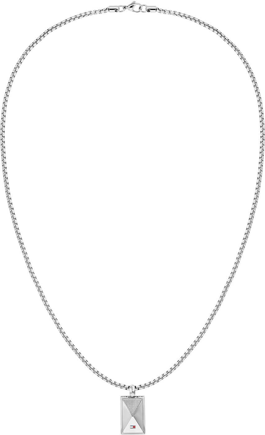 Halsband i venetiansk stil med silverfärgad Dog Tag-berlock, rektangulär med motiv