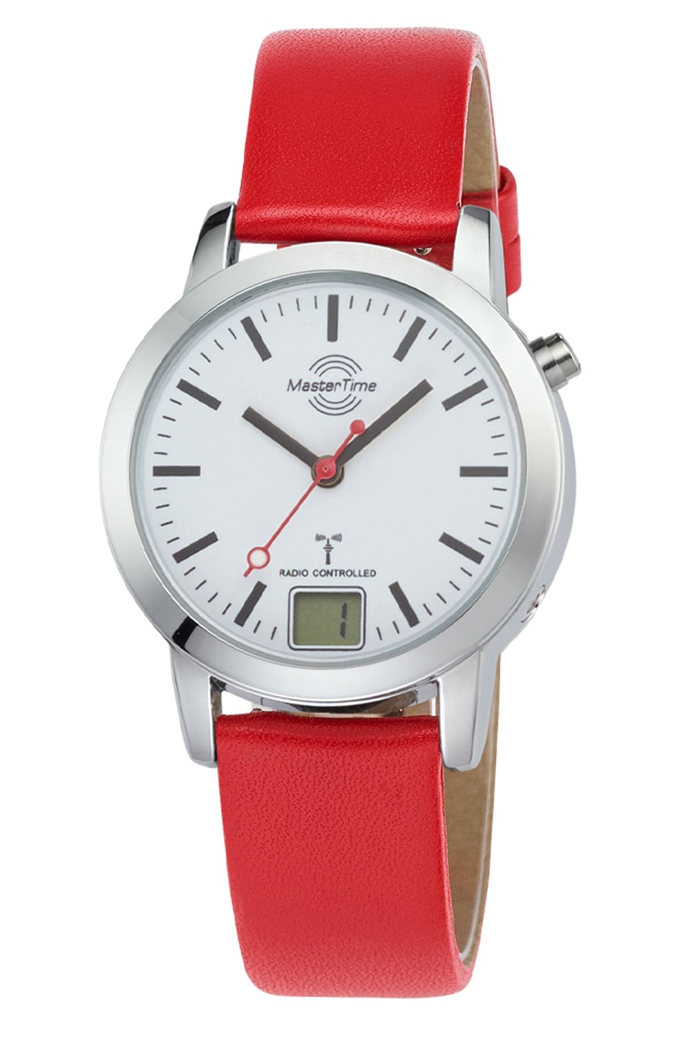 Master Time Daily MTLA-10918-11L Damen Armbanduhr Rot • Funk-Quarzwerk • Mineralglas