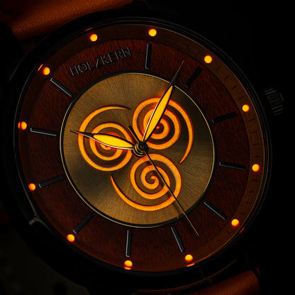 Holzkern Avatar Air Nomads Armbanduhr Ahorn/Orange • Miyota Quarzwerk • Echtholz-Zifferblatt, Bild 4