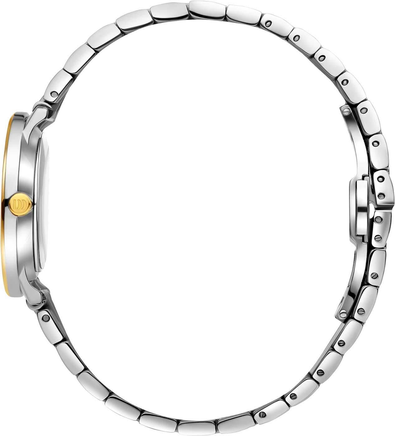 Damarmbandur med silverfärgat metallarmband och delvis förgylld infattning
