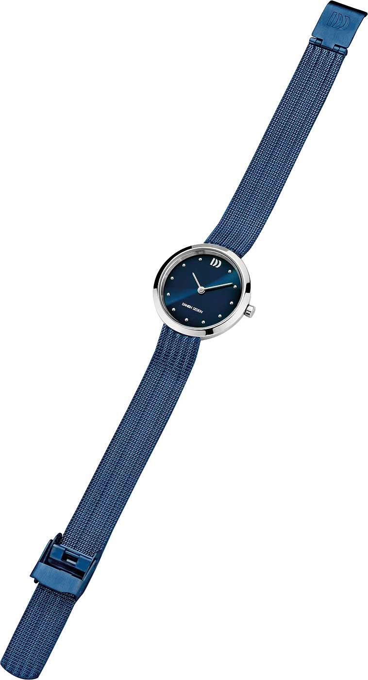 Armbandsur för herrar med blått textilarmband och runt silverfärgat boett