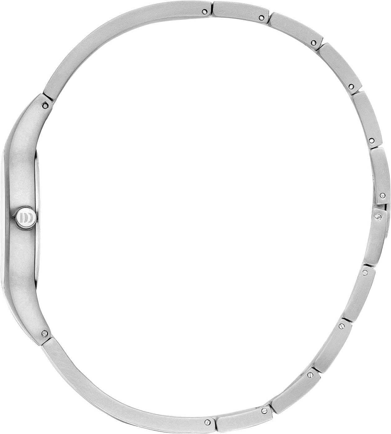 Dansk design damklocka: runt titanarmband med länkar och spänne