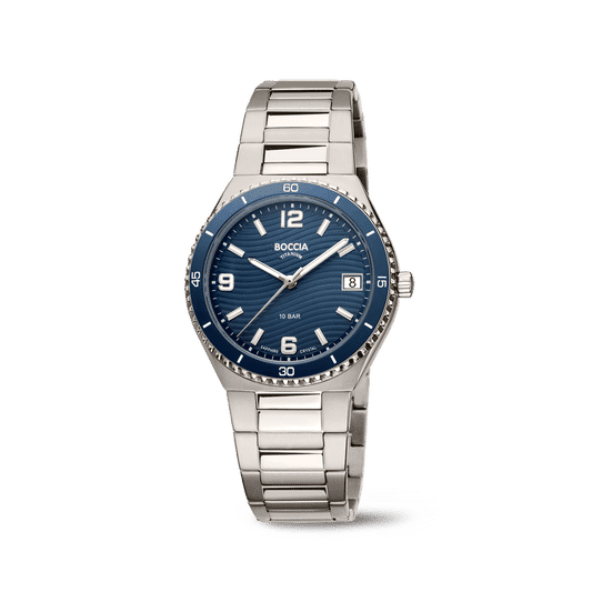 Damenarmbanduhr mit blauem Zifferblatt, Metallarmband und Analoganzeige, 10-bar wasserdicht