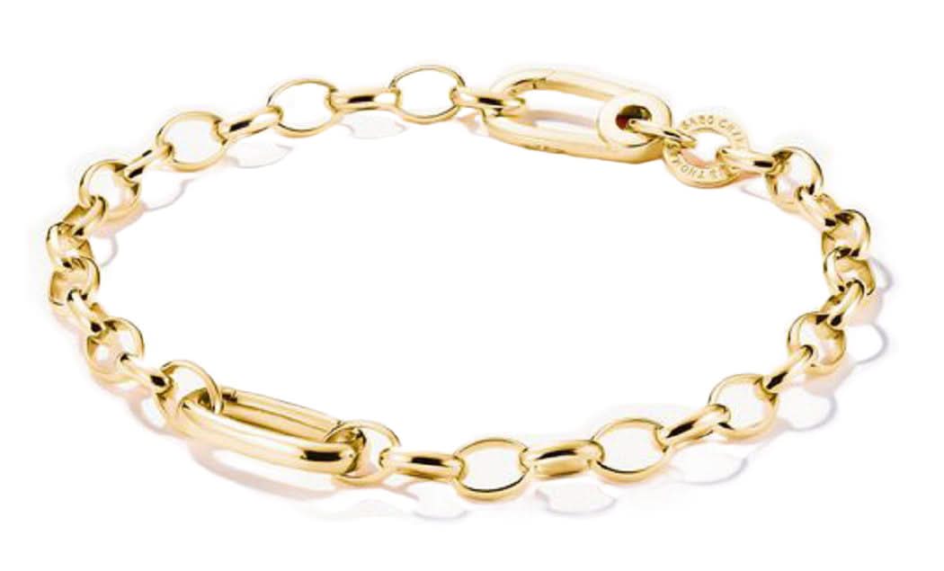Thomas Sabo länklänkarmband med Connect-länk, förgyllt silver, ovala och runda länkar