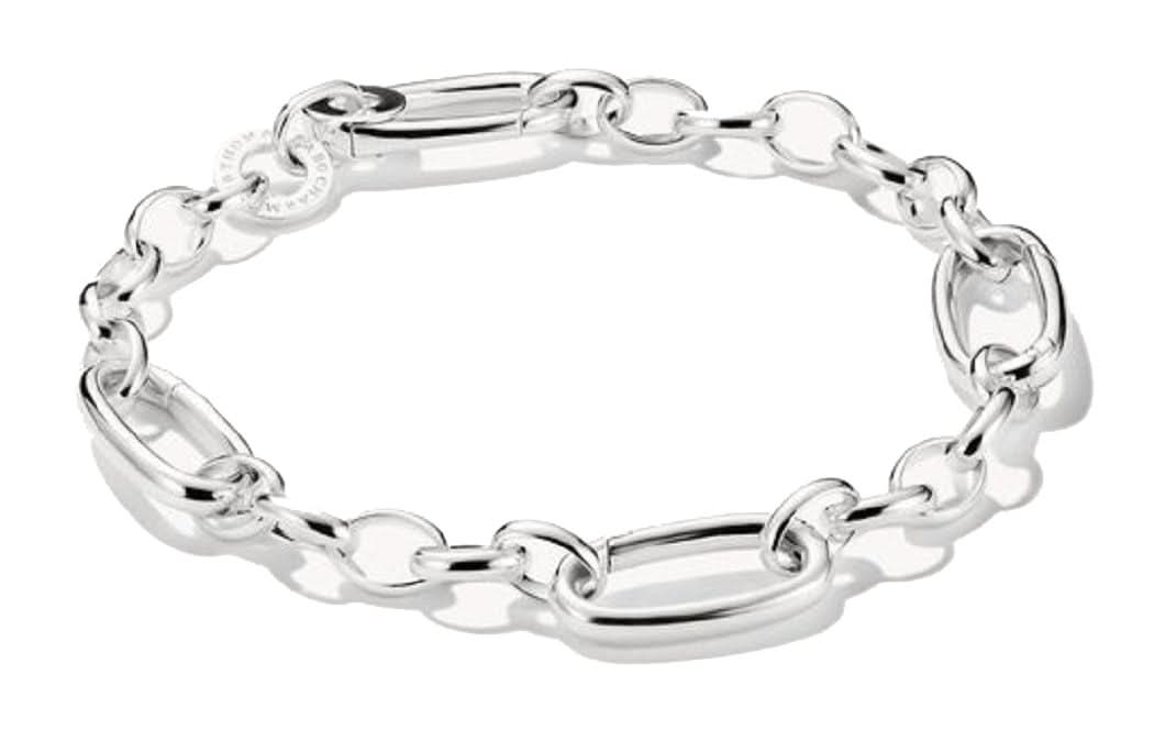 Armband i silver med länkar och tre ovala Connect-länkar