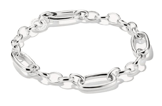 Armband i silver med länkar och tre ovala Connect-länkar