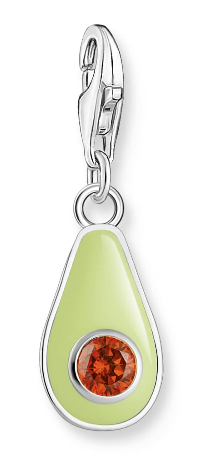 Thomas Sabo berlock i silver, avocado, grön-lime, med orange-röd sten