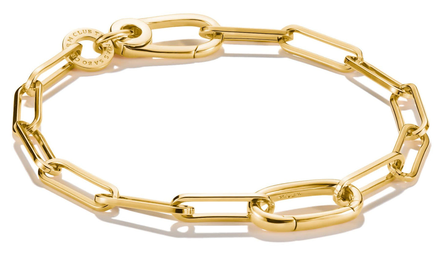 Guldpläterat berlockarmband med gemlänkar och Connect-lås