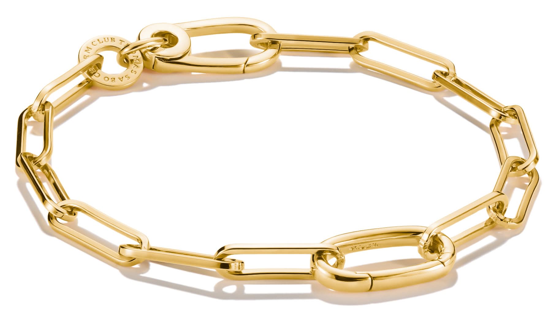 Guldpläterat berlockarmband med gemlänkar och Connect-lås