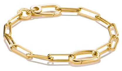 Guldpläterat berlockarmband med gemlänkar och Connect-lås