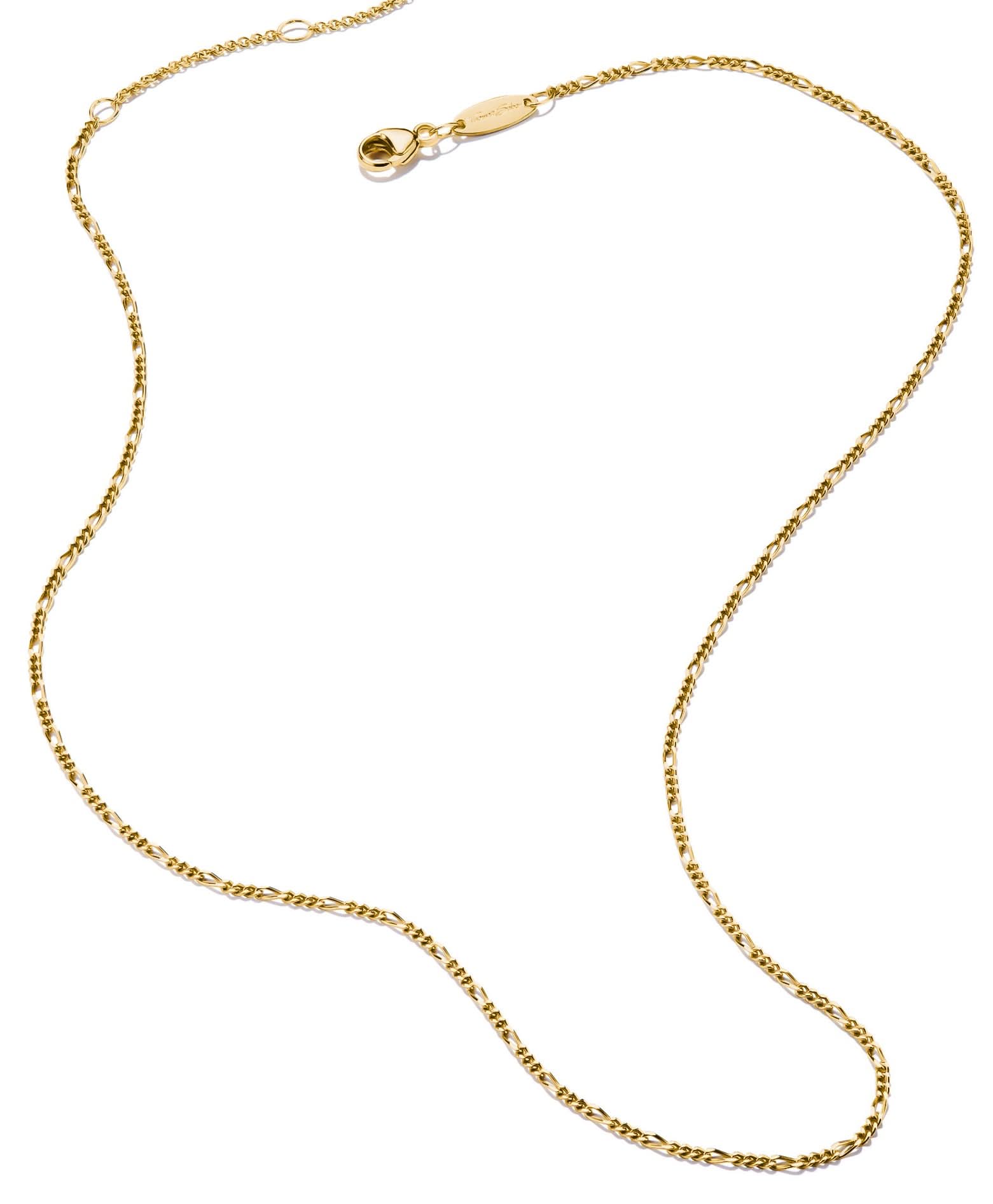 Förgyllt halsband med figaro-länkar och karbinhake