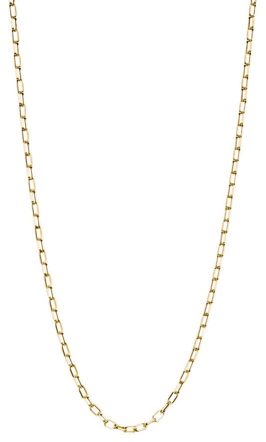 Förgyllt gem-halsband, pansarkedja, ca 70 cm