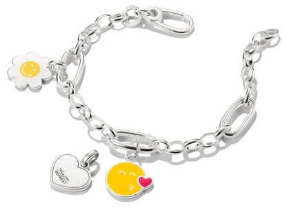 Thomas Sabo berlockarmband i silver med berlocker i form av hjärta, blomma och smiley