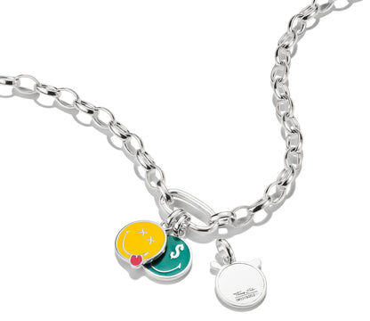 Silversmyckeskedja med smiley- och rundberlock, Connect-länk