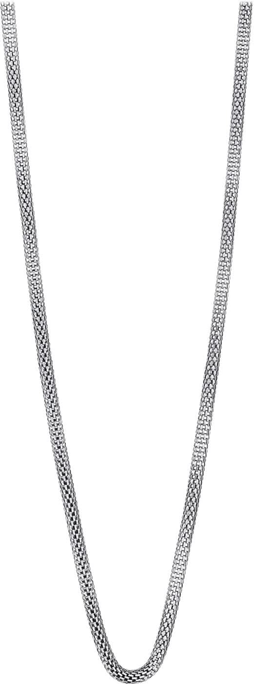 Bering halsband i rostfritt stål med fin länk, smal kedja.