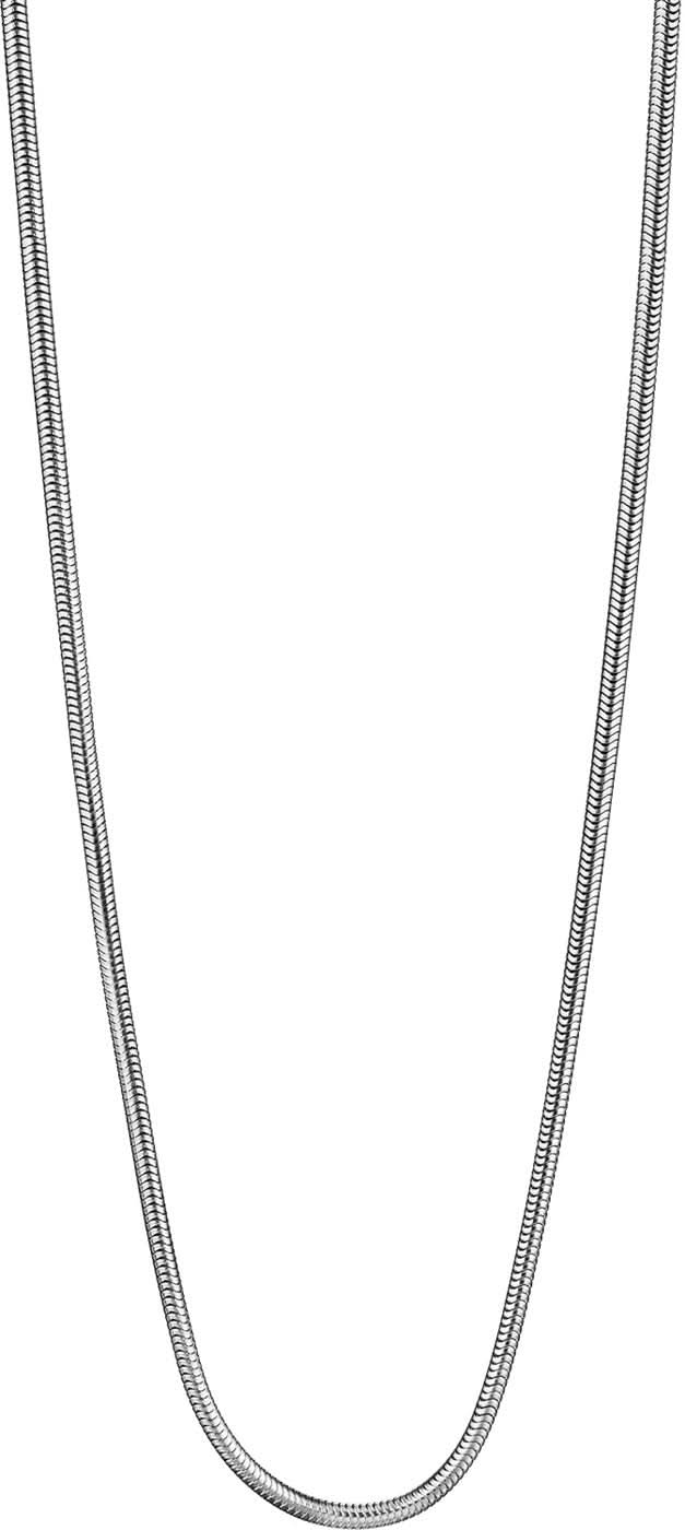 Halsband i rostfritt stål med fin ormkedja, runda länkar.