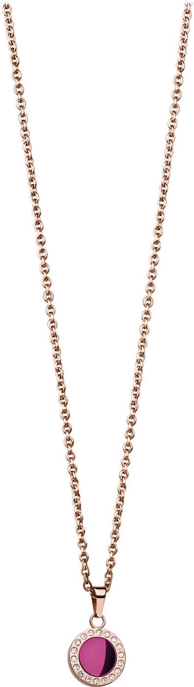 Halsband från Bering Jewelry med runt hänge och lila insats