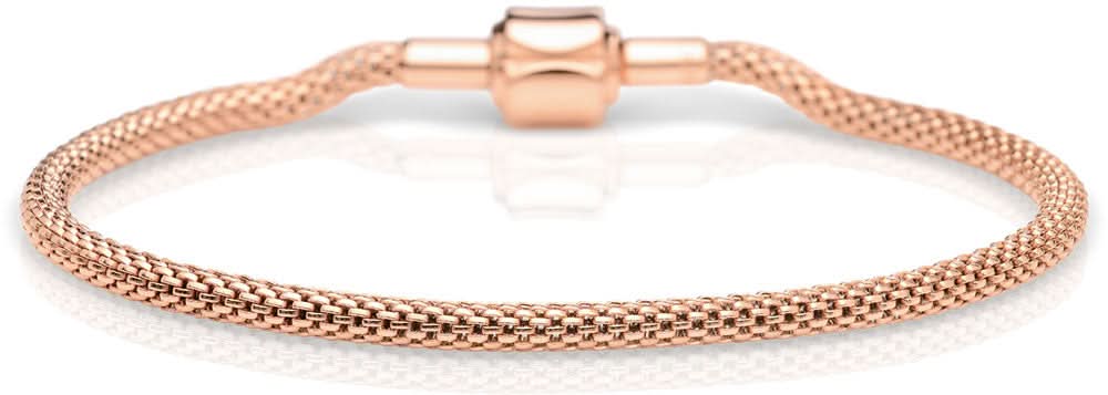 Bering Jewelry armband i rostfritt stål, 210 mm, roséguldpläterat länknät med lås